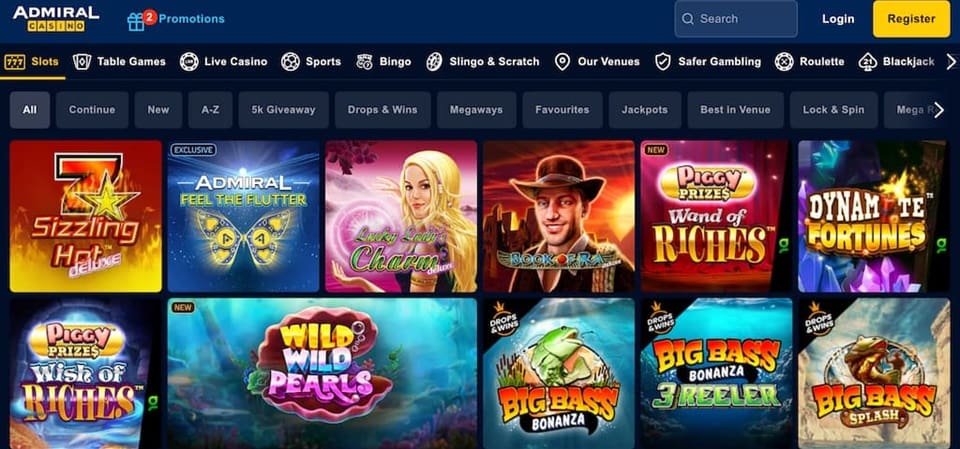 Games at Admiral Casino