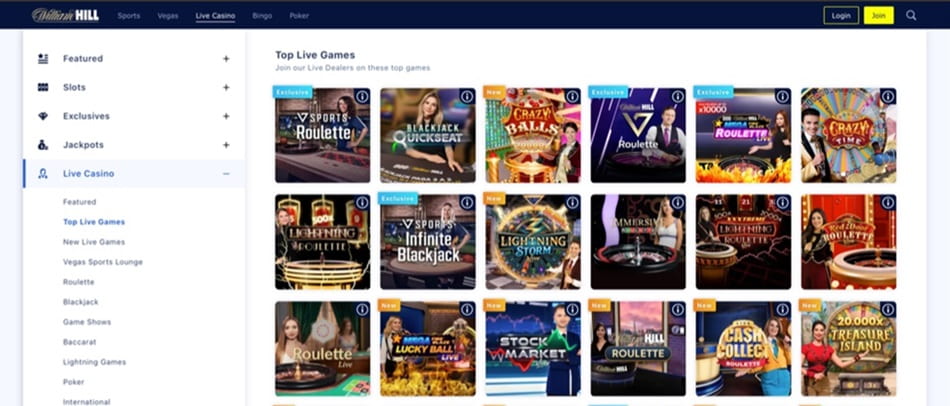 William Hill casino games